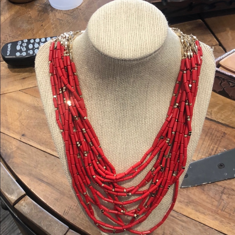 Red Statement Necklace - image 1